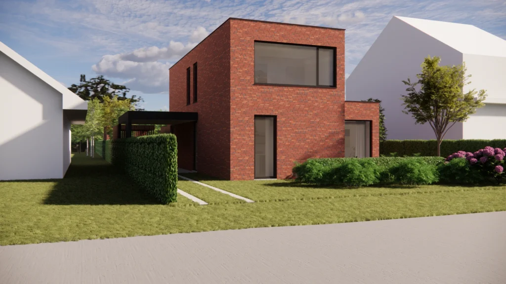 Exterieur bakstenen woning met tuin &mdash; woning Devos-Herbots, Westerlo
