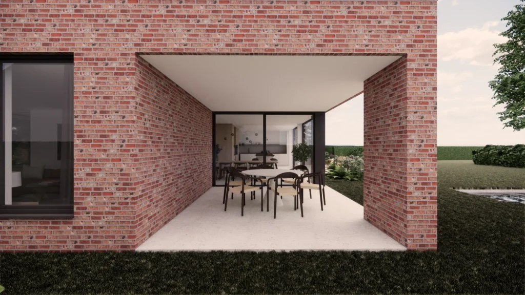 3D visualisatie terras &mdash; woning Moons-Struyf, Nijlen