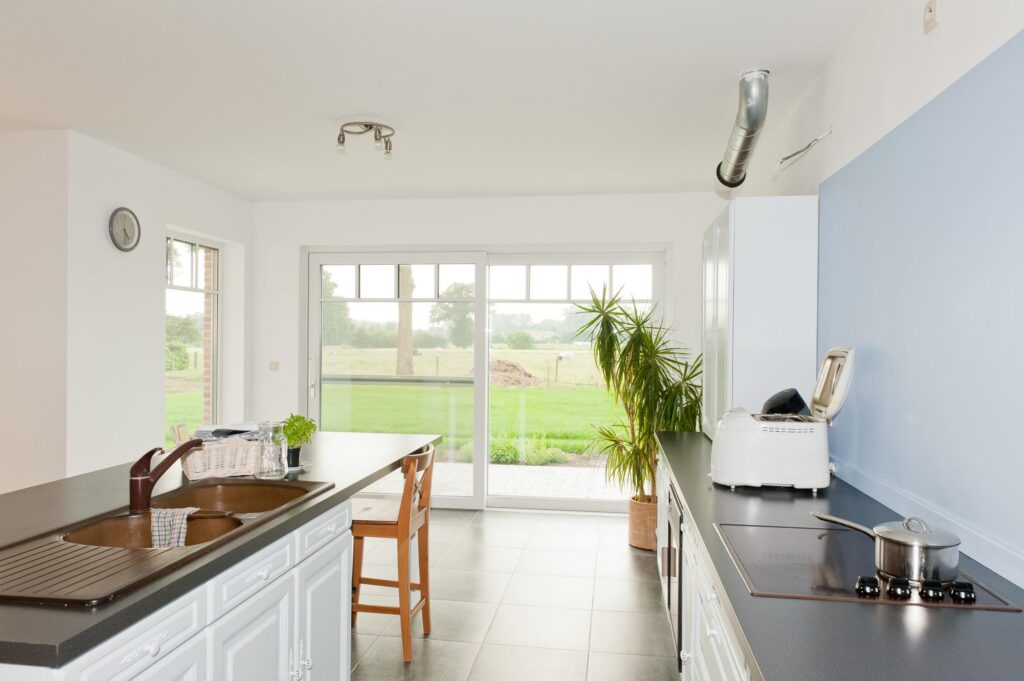 Interieur leefruimte afwerking &mdash; woning Gysemans-Wuyts, Schriek