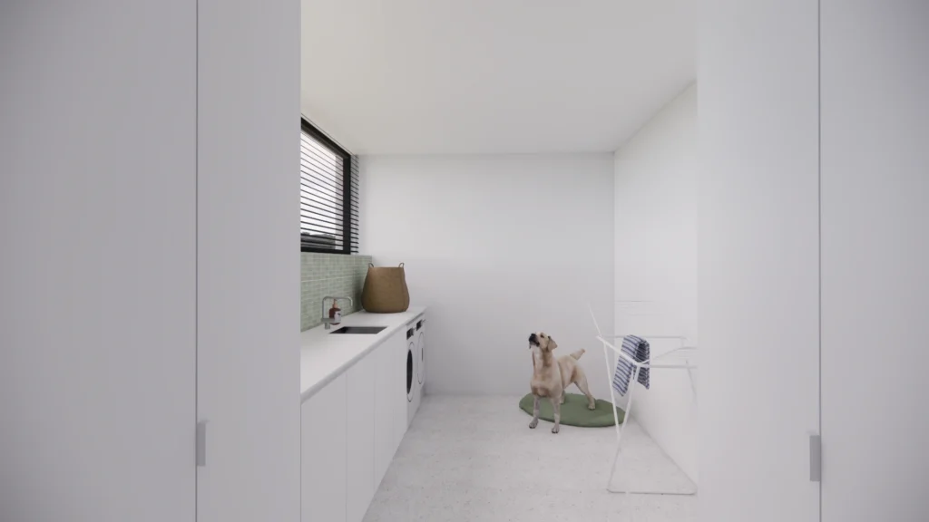 3D visualisatie wasberging &mdash; woning Neefs-Poppe, Vlezenbeek
