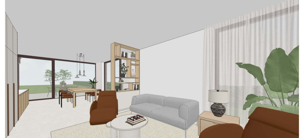 3D render leefruimte &mdash; woning Somers-Van Looy, Vorselaar