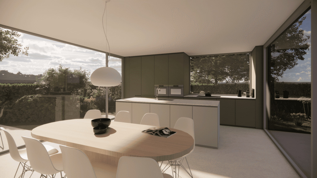 3D-render eetkeuken &mdash; woning Verschueren-Gillis, Wuustwezel